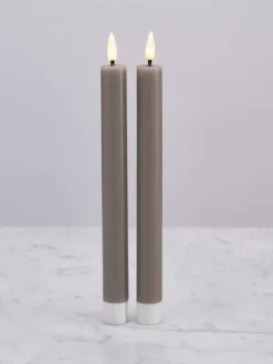 Kronelys Led 2pk Beige