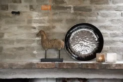 Lama Håndlaget Hest På Stativ H38 Naturgrå