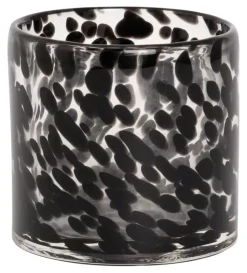Lama Telysholder Leopard Glass 10x10 Sort
