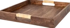 Lama Torbole Brett Med Rattan Håndtak 36x36 Brun