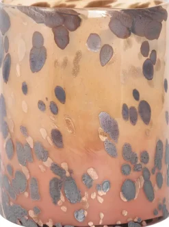 Lama Vase Leopard Glass Ø20 Brun
