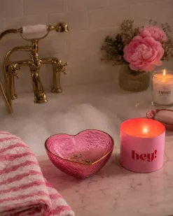L`Amour Hjerteskål Rosa Liten