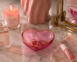 L`Amour Hjerteskål Rosa Stor