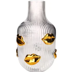 L´Amour Vase H(30Cm) Lips Gull/Klar Sprayet