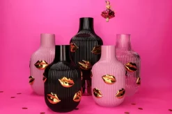 L´Amour Vase H(25Cm) Lips Gull/Klar Sprayet