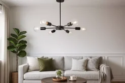 Lampe Satelitt Svart 6armet