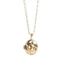 Langt Kjede Med Locket, Lilies & Pearls