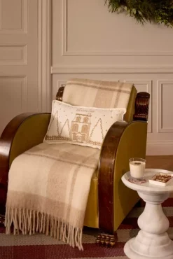 Lexington Beige/Hvitt Rutete Mohairblanding Teppe