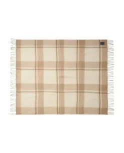 Lexington Beige/Hvitt Rutete Mohairblanding Teppe