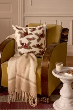 Lexington Beige/Hvitt Rutete Mohairblanding Teppe