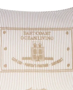 Lexington Beige/Hvitt Stripet Pute i Økologisk Bomull