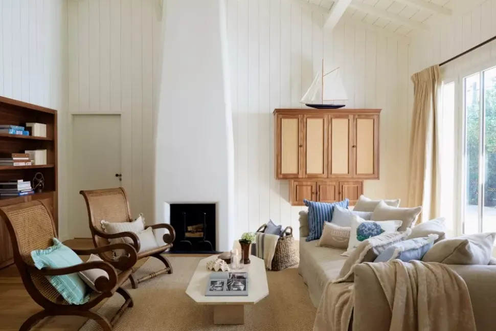 Lexington Beige/Hvitt Stripet Pute i Økologisk Bomull