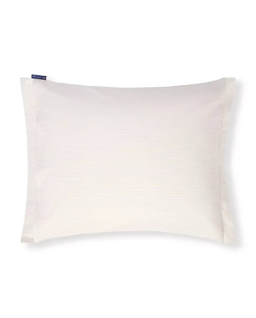 Lexington Beige/Hvitt Stripet Sengesett I Bomullssateng