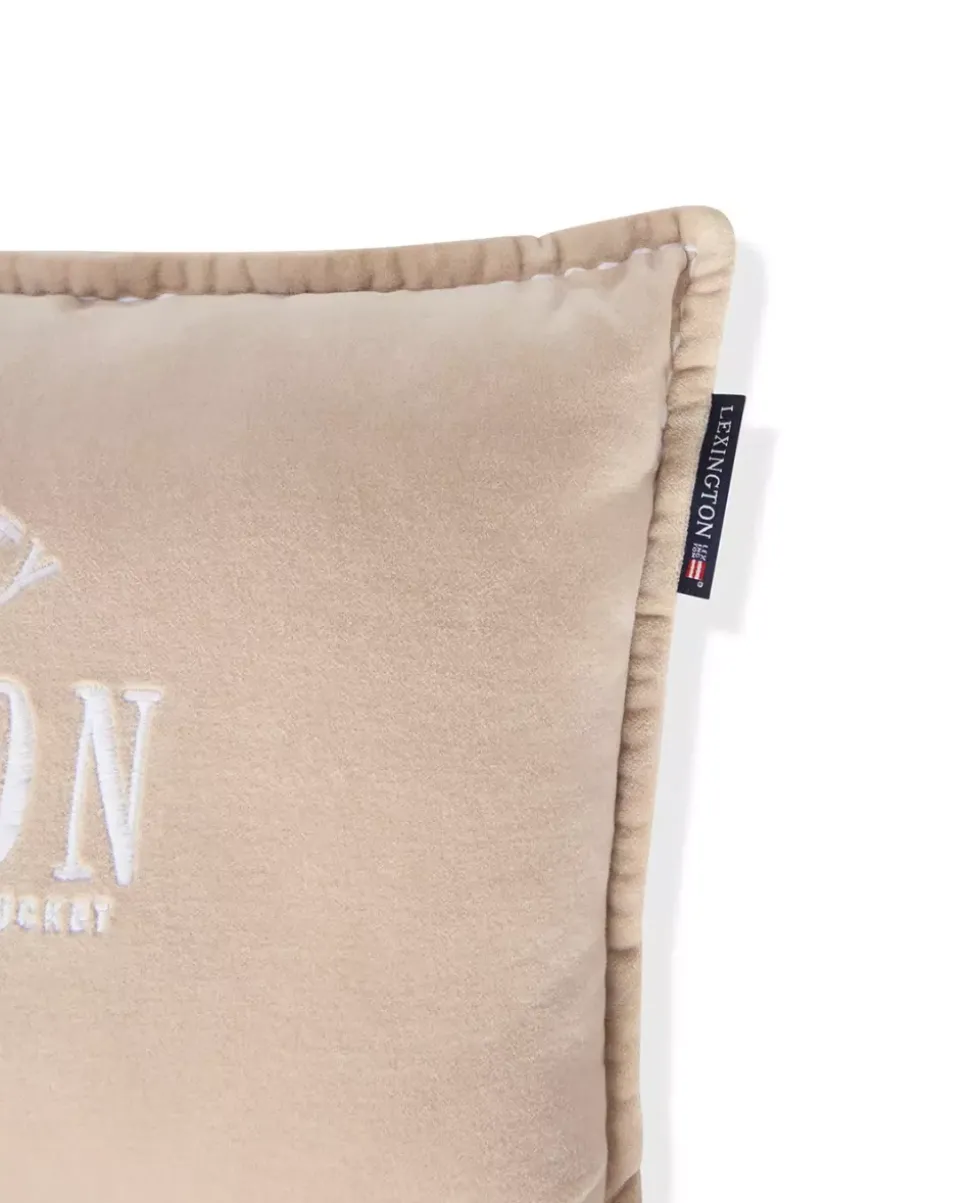 Lexington Beige Pute i Økologisk Bomull Med Logo 50X30