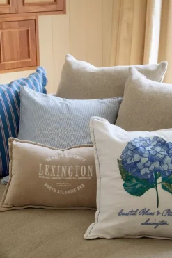 Lexington Beige Pute i Økologisk Bomull Med Logo 50X30