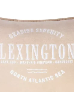 Lexington Beige Pute i Økologisk Bomull Med Logo 50X30