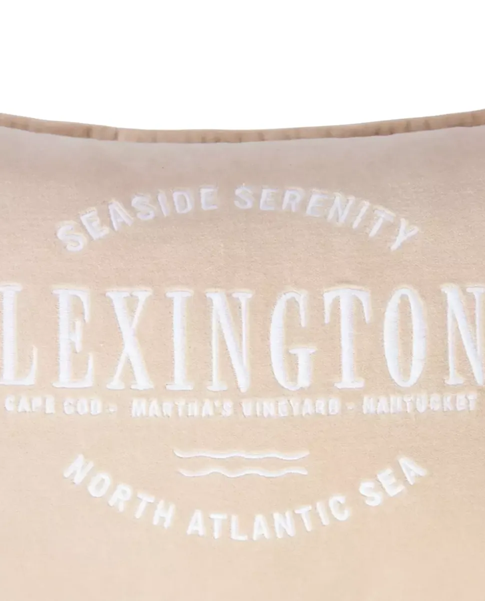 Lexington Beige Pute i Økologisk Bomull Med Logo 50X30