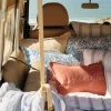 Lexington Dobby-Stripet Sengesett I Vasket Bomullspercale, Hvit/Blå/Beige Lang