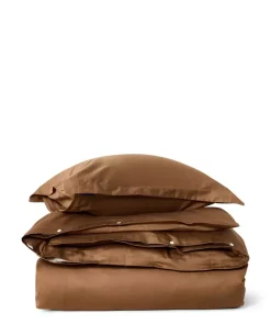Lexington Ensfarget Satengsengesett Fudge 140x220/50x70
