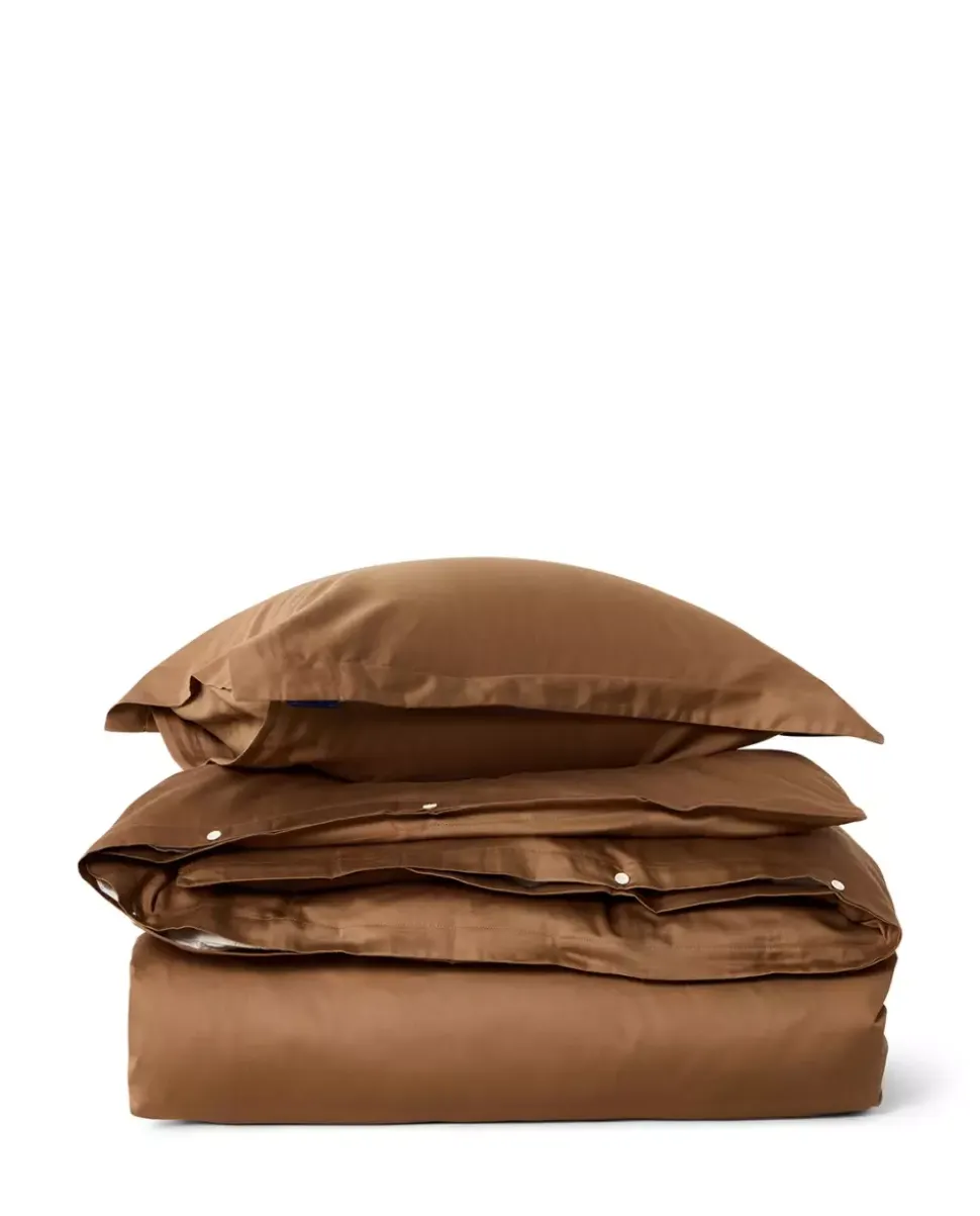 Lexington Ensfarget Satengsengesett Fudge 140x220/50x70