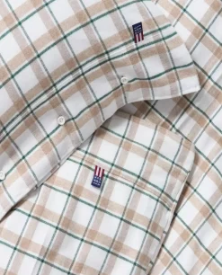 Lexington Grønt/Beige/Hvitt Rutete Bomullsflanell Sengetøy