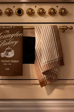Lexington Kjøkkenhåndkle I Lin/Bomull Med Striper Fudge/Hvit 50x70
