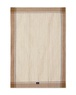 Lexington Kjøkkenhåndkle I Lin/Bomull Med Striper Fudge/Hvit 50x70