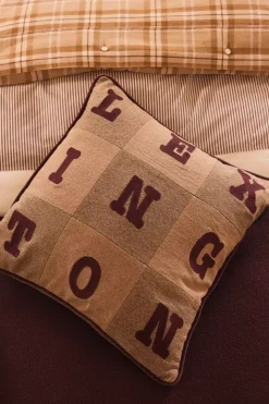Lexington Nålestripet Bomullsflanell Sengesett Beige/Brun 200x220/2x50x70
