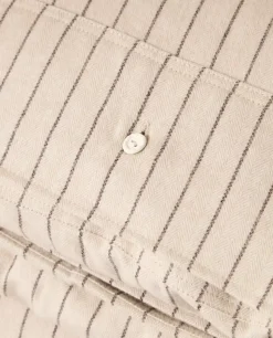 Lexington Nålestripet Bomullsflanell Sengesett Beige/Brun 140x220/50x20