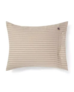Lexington Nålestripet Bomullsflanell Sengesett Beige/Brun 140x220/50x20