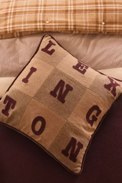 Lexington Nålestripet Bomullsflanell Sengesett Beige/Brun 140x200/50x70