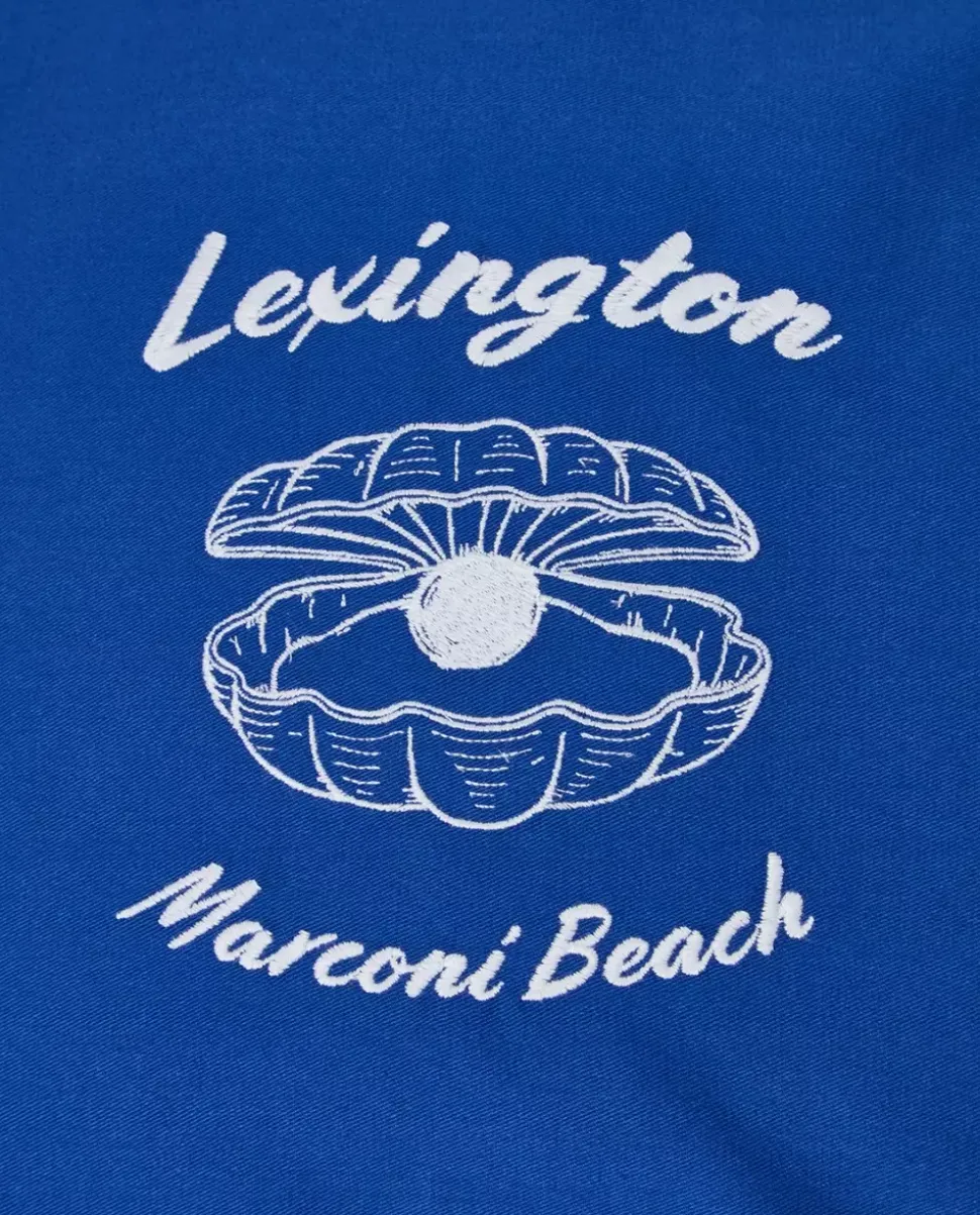 Lexington Putetrekk I Økologisk Bomullstwill Med Blå Logo, Blå/Hvit