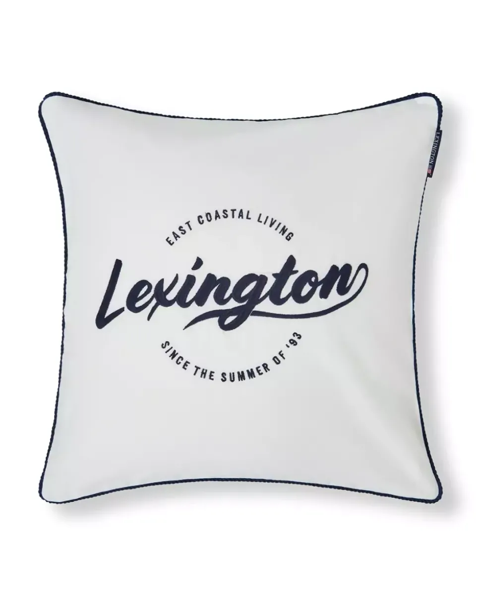 Lexington Putetrekk Med Hvit Logo I Økologisk Bomullstwill, Hvit/Blå