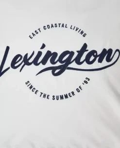 Lexington Putetrekk Med Hvit Logo I Økologisk Bomullstwill, Hvit/Blå
