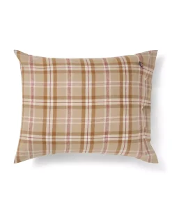 Lexington Rutete Bomullsflanell Sengesett Fudge/Beige/Fiken 140x200/50x70