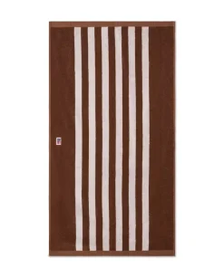 Lexington Stripet Frottéhåndkle Fudge/Snøhvit 70x130