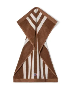 Lexington Stripet Frottéhåndkle Fudge/Snøhvit 70x130