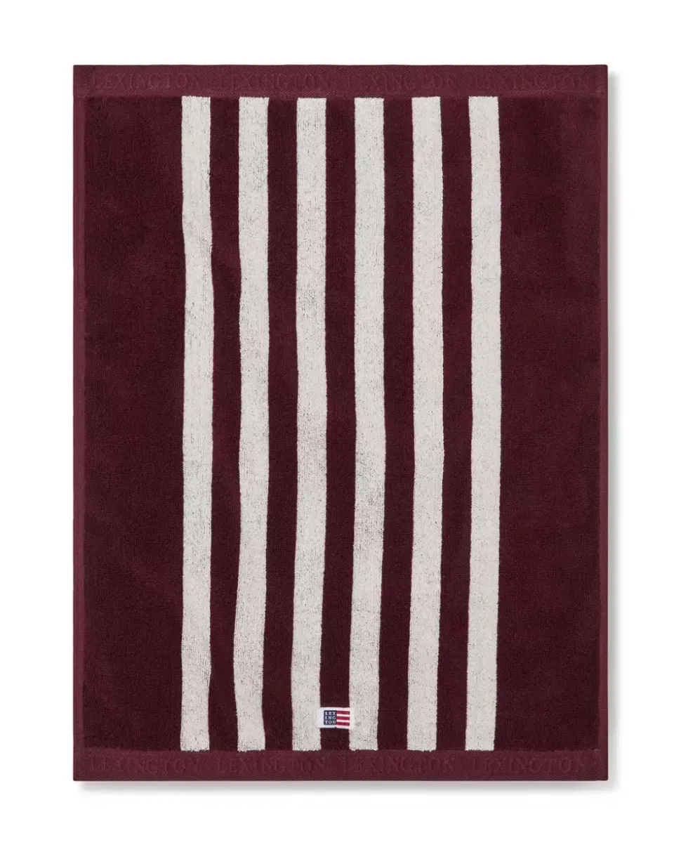 Lexington Stripet Frottéhåndkle Fiken/Snøhvit 70x130