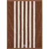 Lexington Stripet Frottéhåndkle Fudge/Snøhvit 50x70