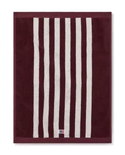 Lexington Stripet Frottéhåndkle Fiken/Snøhvit 30x50
