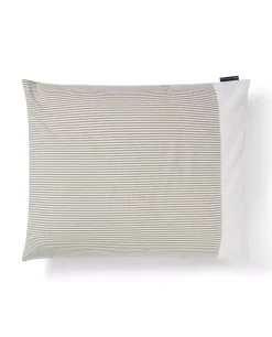 Lexington Stripet Percalesengesett Oliven/Hvit 140x220/50x70