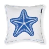 Lexington Summer Putetrekk I Linblanding Med Brodert Applikasjon, Blå/Hvit