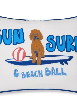Lexington Sun Surf Pute I Økologisk Bomullstwill, 30x40, Hvit Multi