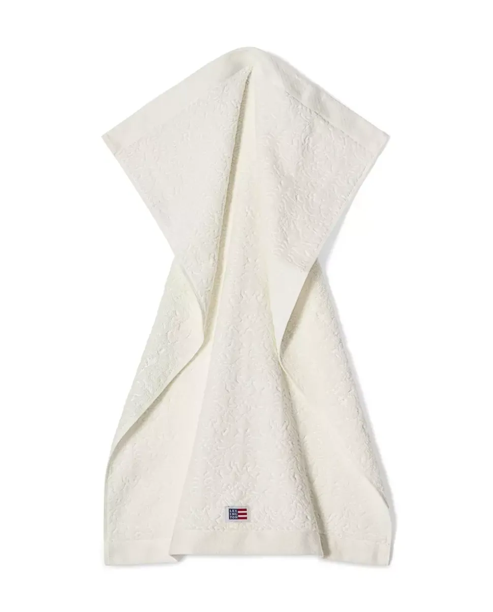 Lexington Velourhåndkle Med Jacquardmønster Snøhvit 70x130