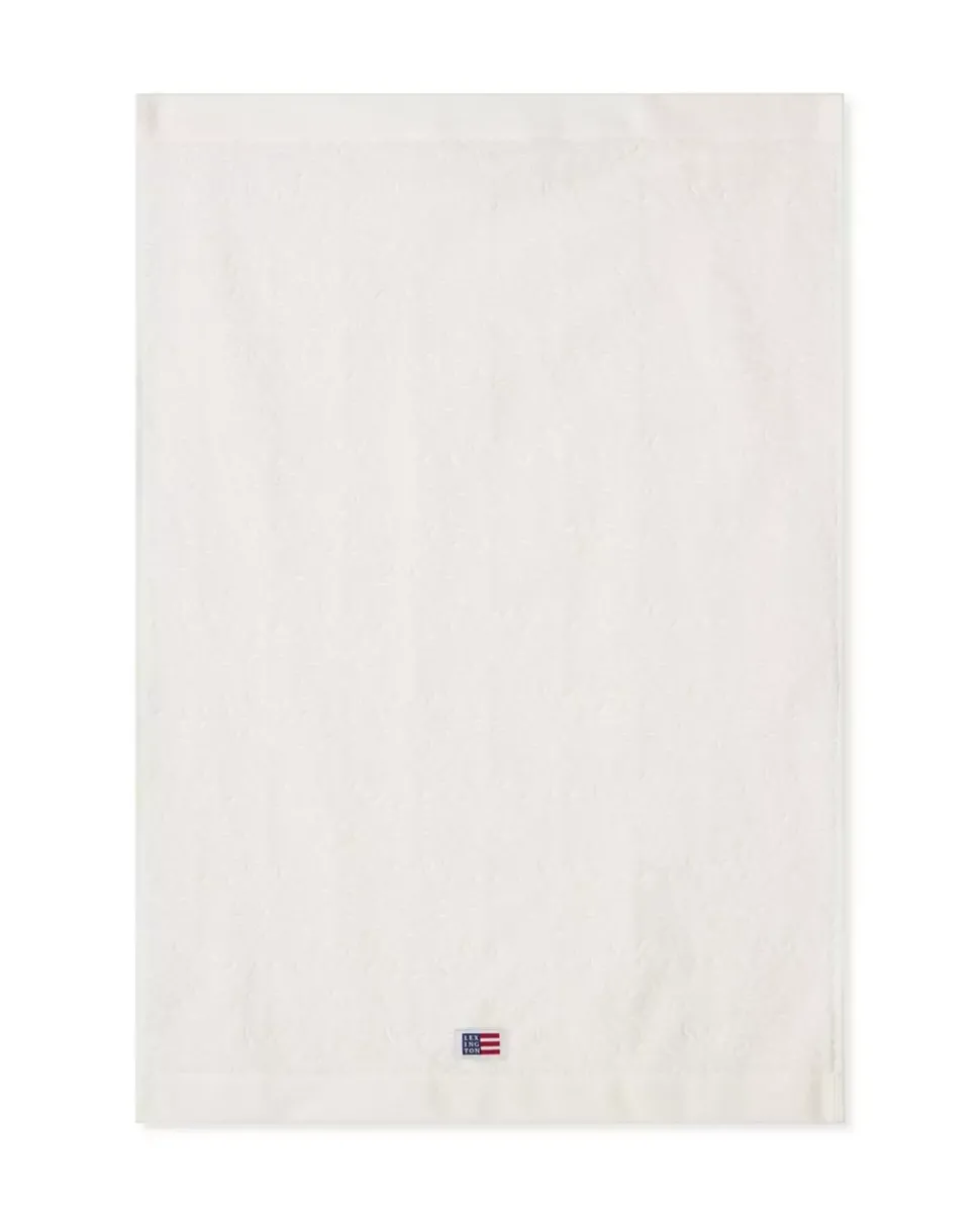 Lexington Velourhåndkle Med Jacquardmønster Snøhvit 70x130