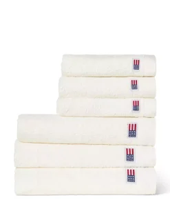 Lexington Velourhåndkle Med Jacquardmønster Snøhvit 70x130