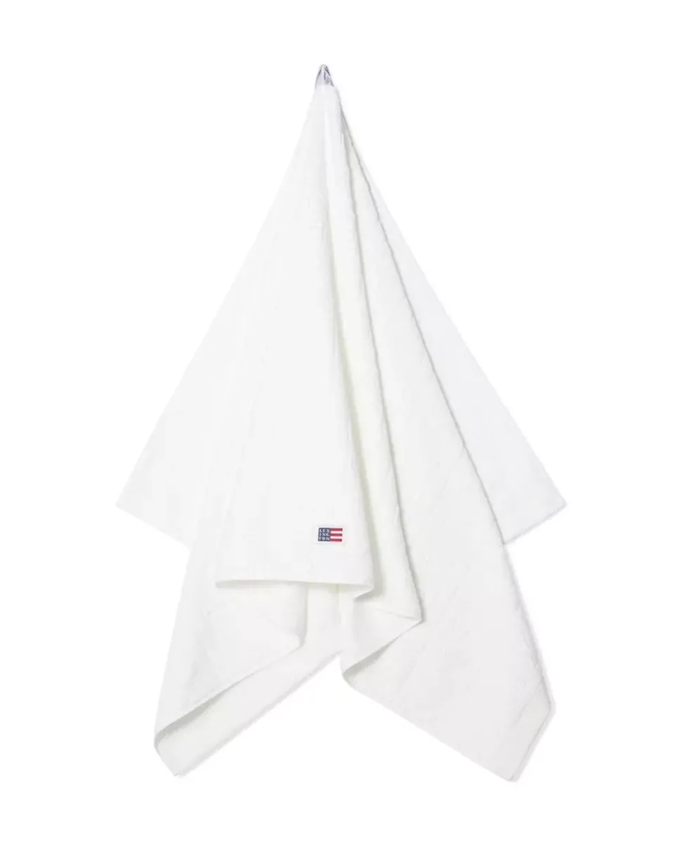 Lexington Velour Jacquard Håndkle Med Logo Hvitt 70x130cm