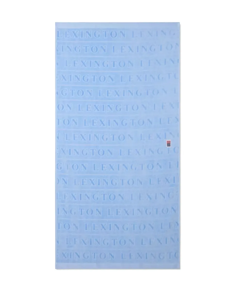 Lexington Velour Jacquard Håndkle Med Logo Himmelblå 70x130cm