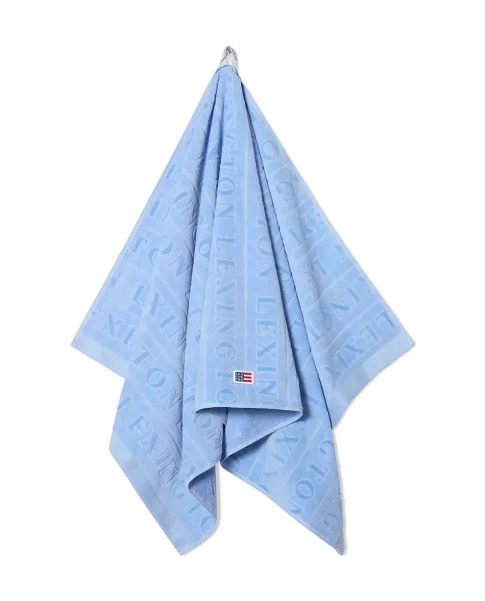 Lexington Velour Jacquard Håndkle Med Logo Himmelblå 70x130cm