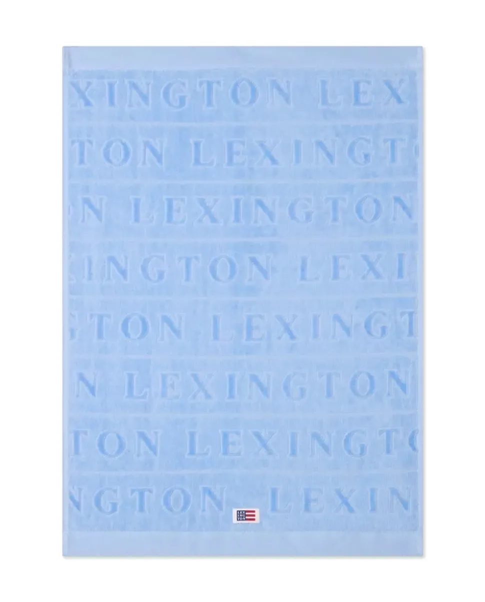 Lexington Velour Jacquard Håndkle Med Logo Himmelblå 70x130cm